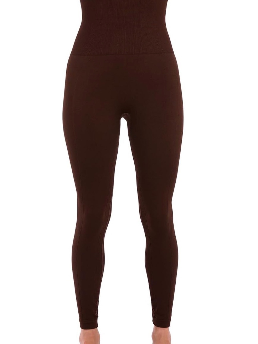 Homma High-Waist Brown Seamless Leggings, size S